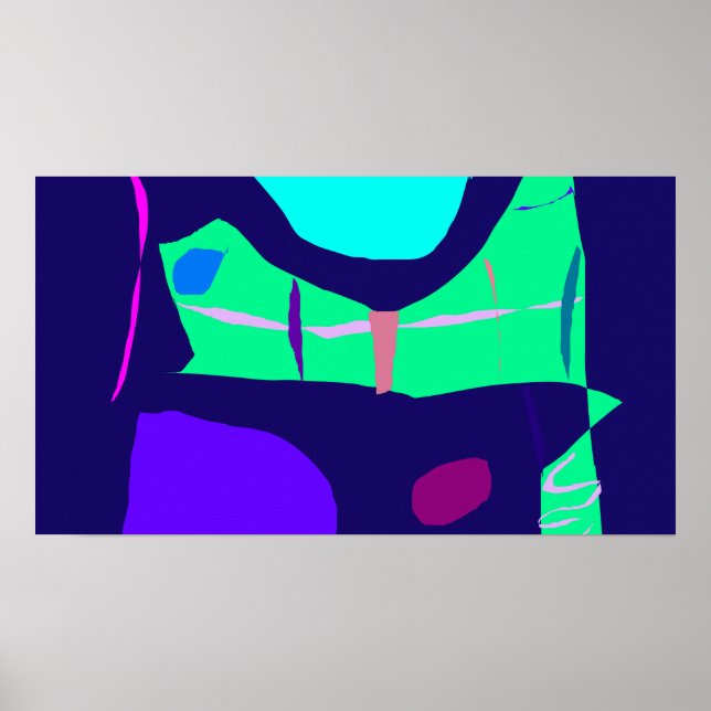 Póster Longitud fina azul de la marina Distancia de la lu (Frente)