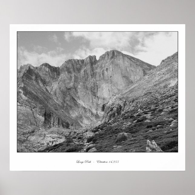 Póster Longs Peak Beautiful Rugged Rocky Mountain (Frente)