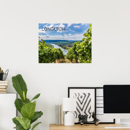 Póster Longuich Moselle Vineyard Panorama Alemania