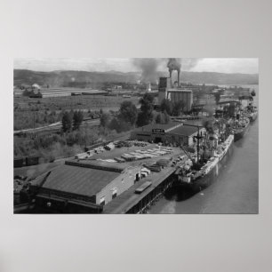 Póster Longview, WA - Port View from Air