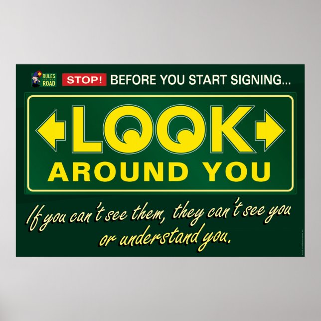 Póster Look around you. an ASL poster. (Frente)