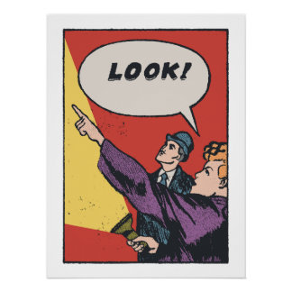 Póster LOOK! The Thing in the Sky • Golden Era Comic Art