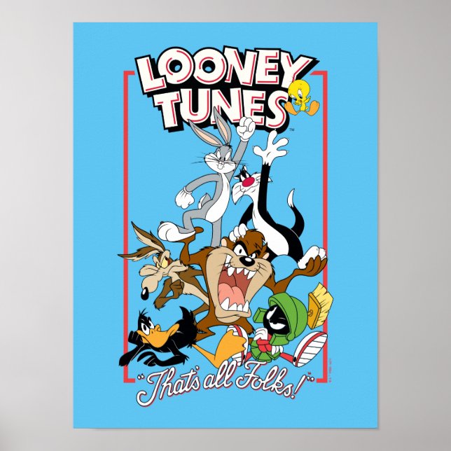 PÓSTER LOONEY TUNES™ "ESO ES TODO GRUPO!™" (Frente)
