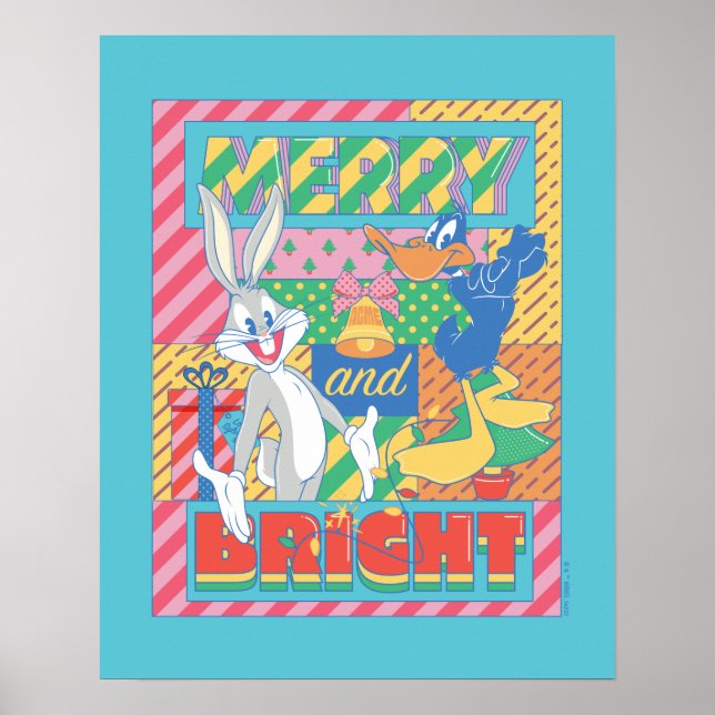 Póster LOONEY TUNES™ | Navidades merry y brillantes (Frente)