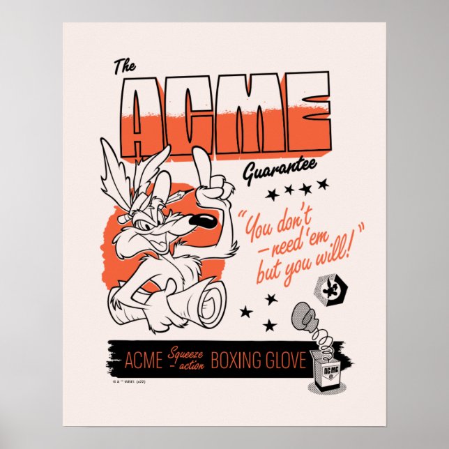 Póster LOONEY TUNES™ | WILE E. COYOTE™ ACME Boxing Glove (Frente)