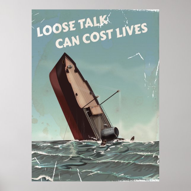 Póster Loose Talk Cost Lives WW2 Poster (Frente)