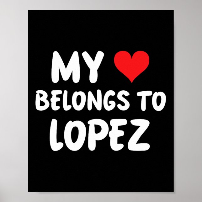 Póster Lopez - Mi corazón pertenece a Lopez - Amor  (Frente)