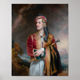 Póster Lord Byron con vestido albanés - 1813