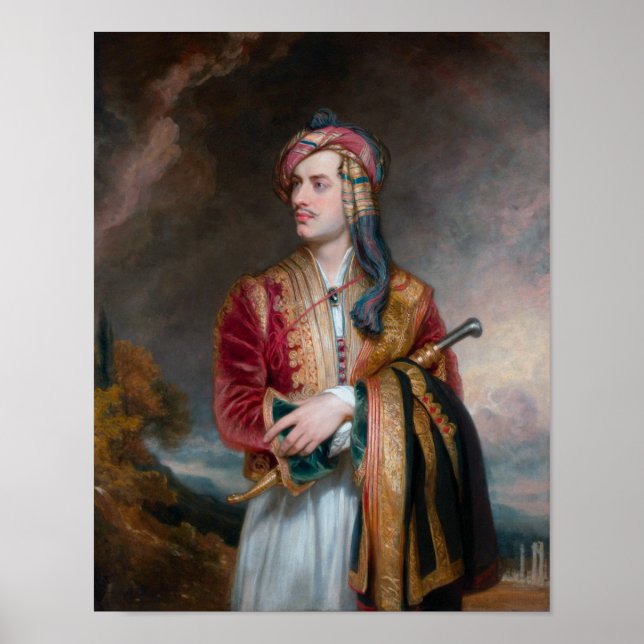 Póster Lord Byron con vestido albanés - 1813 (Frente)