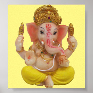 Póster Lord Ganesh, Gran Dios Hindú Por La Felicidad