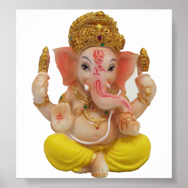 Póster Lord Ganesh, Gran Dios Hindú Por La Felicidad (Frente)