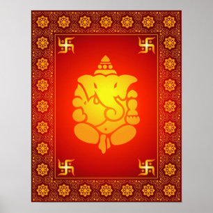 Póster Lord Ganesha decorativo