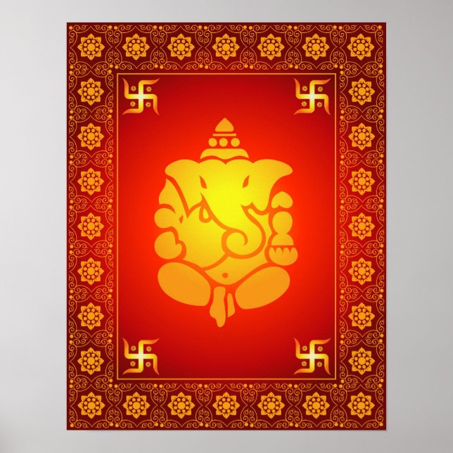 Póster Lord Ganesha decorativo (Frente)