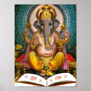 Póster Lord Ganesha Hindu Yoga Spiritual