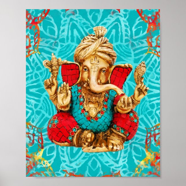 Póster Lord Ganesha - Medios Mixtos (Frente)