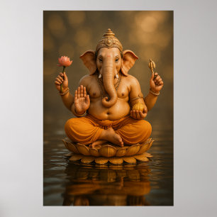 Póster Lord Ganesha   Remover los obstáculos y el otorgan