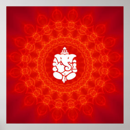 Póster Lord Ganesha sobre Mandala