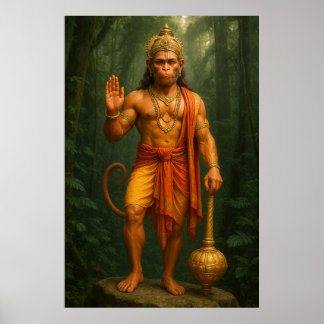 Póster Lord Hanuman | El poderoso devoto y protector