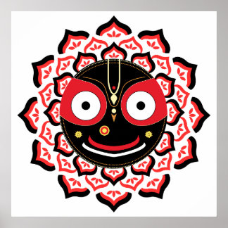 Póster Lord Jagannath Face Chakra Hindu Deity