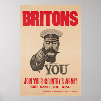 Póster Lord Kitchener Británico Quiere Propaganda De La P