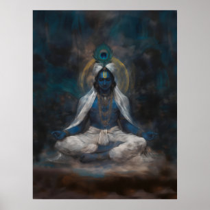 Póster Lord Krishna en el Poster de Meditación