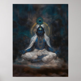 Póster Lord Krishna en el Poster de Meditación
