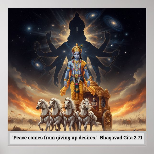 Póster Lord Krishna Partha Sarathi Cósmico Vishwaroopam (Frente)