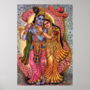 Póster Lord Krishna & Radha
