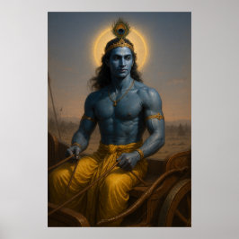 Póster Lord Krishna sobre el carro | Mahabharata Divine G