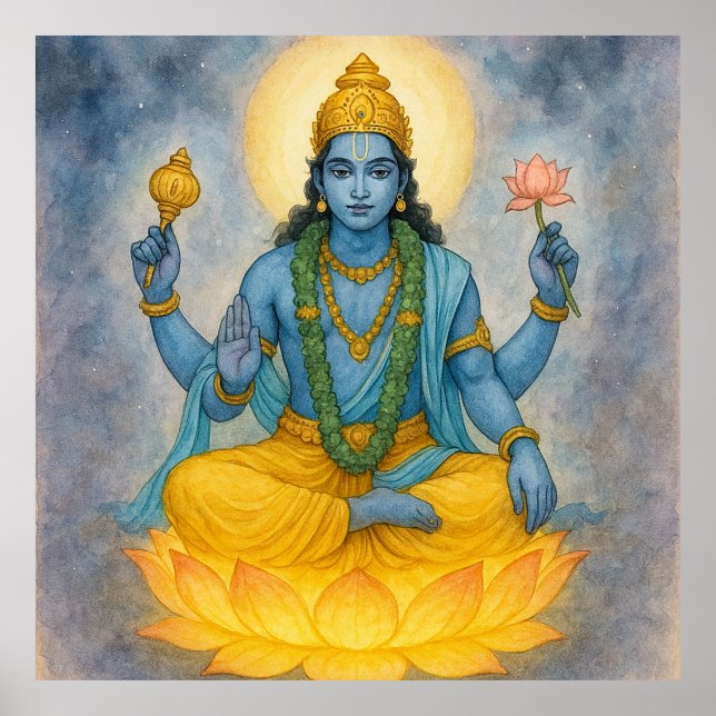 Póster Lord Narayan | Preservador del Universo y Divino (Frente)