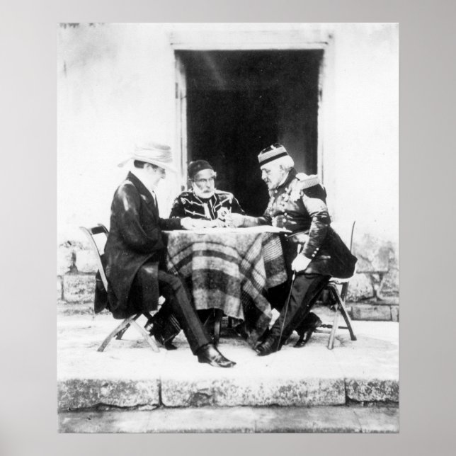 Póster Lord Raglan, Omar Pasha y el General Pelissier, (Frente)
