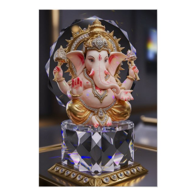 Póster Lord Shree Ganesha Crystal & Diamond Escultura (Anverso)