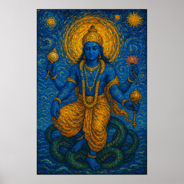 Póster Lord Vishnu Preserver of the Universe Artwork (Frente)