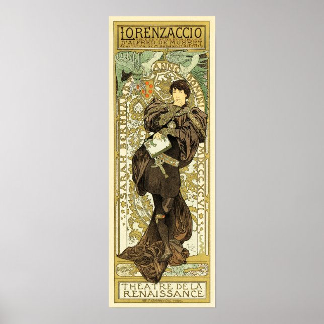 Póster LORENZACCIO Teatro De Le Renaissance Antigua Franc (Frente)