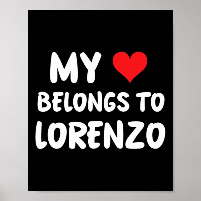 Póster Lorenzo - Mi corazón pertenece a Lorenzo - Amor  (Frente)