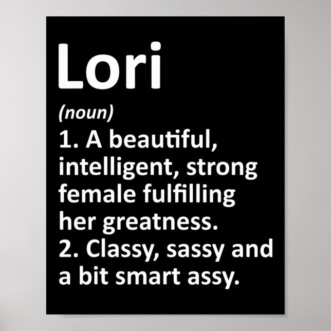 Póster Lori Definition Personalized Name Funny Christmas  (Frente)