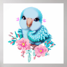 Loro Bebé Azul Adorable y Encantador