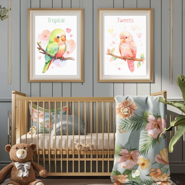 Póster Loro Bebé Niño Tweets Tropicales (Subido por el creador)