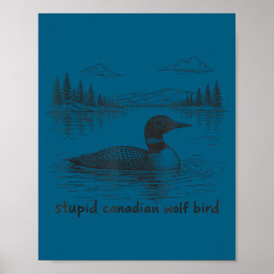 Póster Loro canadiense estúpido ave divertida animal somo