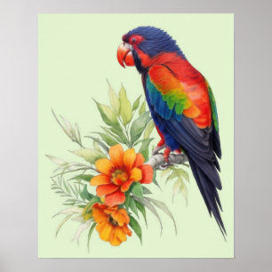 Póster Loro colorido