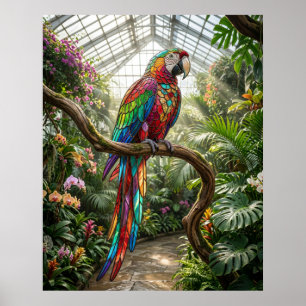 Póster Loro de Vidrio Jungla Resplandor