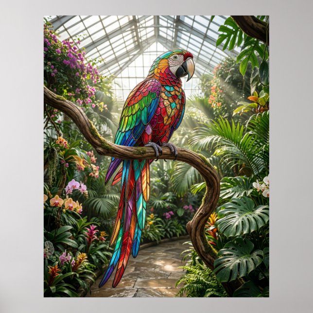 Póster Loro de Vidrio Jungla Resplandor (Frente)