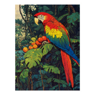 Póster Loro en la jungla
