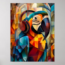 Póster Loro Encantador – DJ Cubista de la Jungla