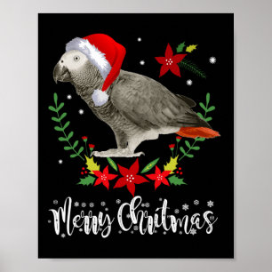 Póster Loro gris navidad