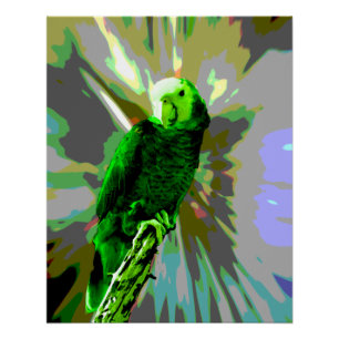 Póster Loro verde 6537