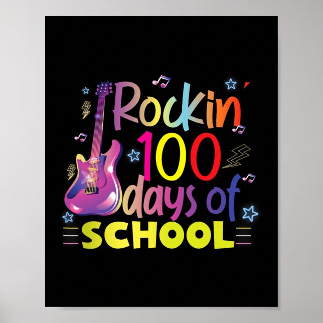 Póster Los 100 Días De La Guitarra Escolar De Los Niños A (Frente)