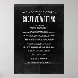 Póster Los 10 mandamientos de escritura creativa