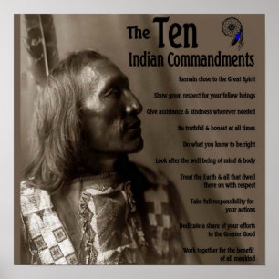 Póster Los 10 mandamientos indios