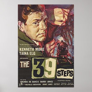 Póster Los 39 pasos del fondo de escritorio de Hitchcock